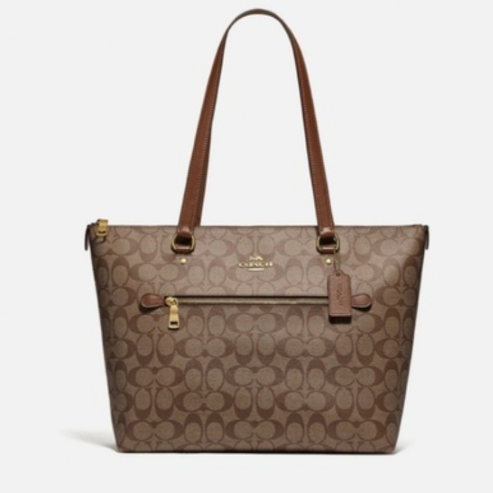 Coach Brown and Gold Signature Tote